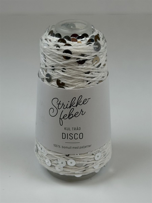 Disco - 50 g Fv. 11 Hvid med sølv pailletter